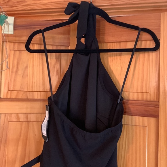 Bebe black halter top wide leg jumpsuit - Picture 5 of 12